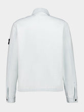 Stone Island Blue Extra Bleach Cotton Biker Jacket