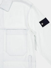 Stone Island Blue Extra Bleach Cotton Biker Jacket