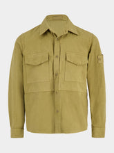 Stone Island Dark Beige Cotton Linen Ghost Overshirt