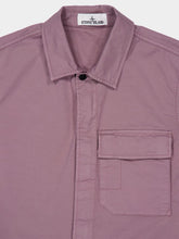 Stone Island Purple Grey Stretch Organic Cotton Twill Overshirt