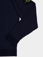 Stone Island Navy Blue Zip-Up Hooded Jumper