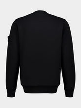 Stone Island Black Organic Cotton Fleece Crewneck Sweatshirt