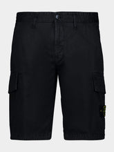 Stone Island Black Organic Cotton Stretch Cargo Shorts