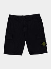 Stone Island Black Organic Cotton Stretch Cargo Shorts