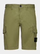 Stone Island Military Green Organic Cotton Stretch Cargo Shorts