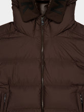 Moncler Brown Hooded Mid-Length Down Jacket