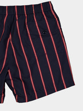 Moncler Navy Blue and Red Striped Swim Shorts
