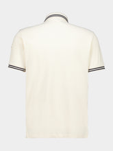 Moncler Ivory Striped Trim Cotton Polo Shirt