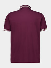 Moncler Burgundy Striped Trim Polo Shirt