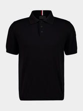 Moncler Black Logo Cotton Knit Polo