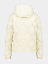 Moncler Ivory Arvouinne Hooded Triangle-Quilted Short Down Jacket