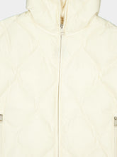 Moncler Ivory Arvouinne Hooded Triangle-Quilted Short Down Jacket