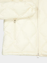 Moncler Ivory Arvouinne Hooded Triangle-Quilted Short Down Jacket