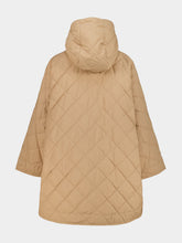 Moncler Beige Diamond-Quilted Hooded Cape