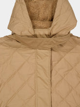 Moncler Beige Diamond-Quilted Hooded Cape