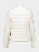 Moncler White Padded Wool Zip-Up Cardigan