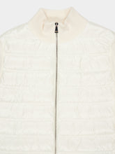Moncler White Padded Wool Zip-Up Cardigan