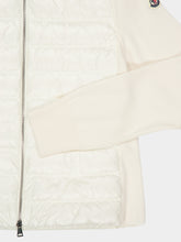Moncler White Padded Wool Zip-Up Cardigan