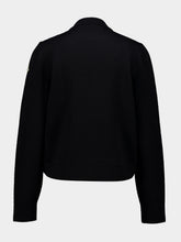 Moncler Black Wool Padded Zip-Up Cardigan