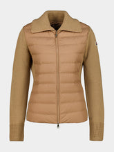 Moncler Beige Padded Zip-Up Wool Cardigan