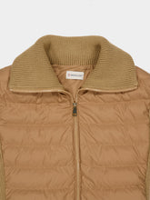 Moncler Beige Padded Zip-Up Wool Cardigan