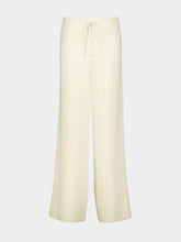 Moncler Ivory Double Knit Wool and Cashmere Trousers