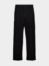 Stone Island Black Organic Cotton Cargo Trousers