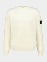 Stone Island Ivory Ribbed Cotton Crewneck Jumper