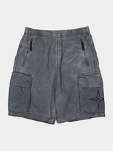 Stone Island Black Nylon Cargo Bermuda Shorts