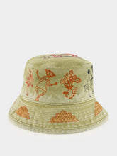 Baziszt Khaki Green Lavi Printed Cotton Bucket Hat