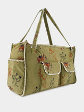 Baziszt Khaki Green Cotton Pocket Tote Bag