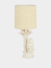 Jean Roger Glossy White Monkey Palm Tree Ceramic Lamp