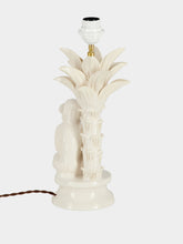 Jean Roger Glossy White Monkey Palm Tree Ceramic Lamp
