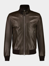 Tom Ford Hunter Green Leather Bomber Jacket