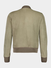 Tom Ford Pale Matcha Suede Bomber Jacket