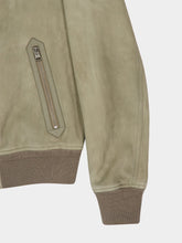 Tom Ford Pale Matcha Suede Bomber Jacket