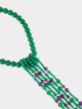 Le Sundial Green Agate and Amethyst Cascade Necklace