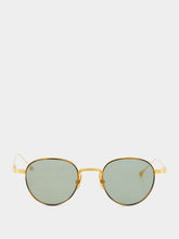 Lunetterie Générale Cafe Racer Sunglasses 18 Carat Gold Green G13