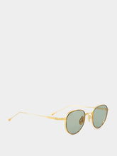 Lunetterie Générale Cafe Racer Sunglasses 18 Carat Gold Green G13