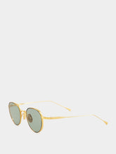 Lunetterie Générale Cafe Racer Sunglasses 18 Carat Gold Green G13