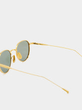 Lunetterie Générale Cafe Racer Sunglasses 18 Carat Gold Green G13