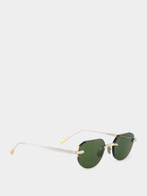 Lunetterie Générale Grand Prix Green Rimless Sunglasses