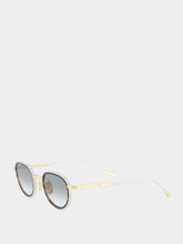 Lunetterie Générale Panache 16k Gold Olive and Blue Gradient Sunglasses