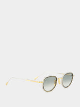 Lunetterie Générale Panache Plume Olive and Gold Pantos Sunglasses
