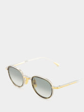 Lunetterie Générale Panache Plume Olive and Gold Pantos Sunglasses