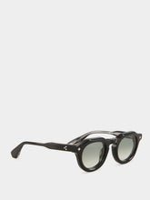 Lunetterie Générale Hello Roméo Black Sunglasses with Blue-Green Gradient Lenses