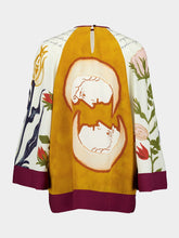 Paula Libra Printed Silk Crepe Top With Bell Sleeves