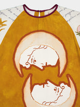 Paula Libra Printed Silk Crepe Top With Bell Sleeves