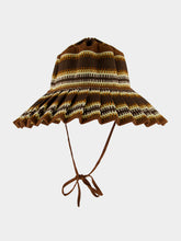 Lorna Murray Medina Brown Pleated Sun Hat