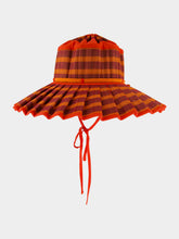 Lorna Murray Bossa Nova Checked Pleated Sun Hat